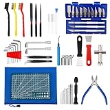 3D Drucker Werkzeug Kit, 63-teiliges 3D Drucker Zubehör Kit, 3D Modellbau Werkzeug Kit mit Düsenreinigungsset, Entfernungswerkzeugen, Entgraten, Zangen, 3D Drucker für Reinigung Wartungs