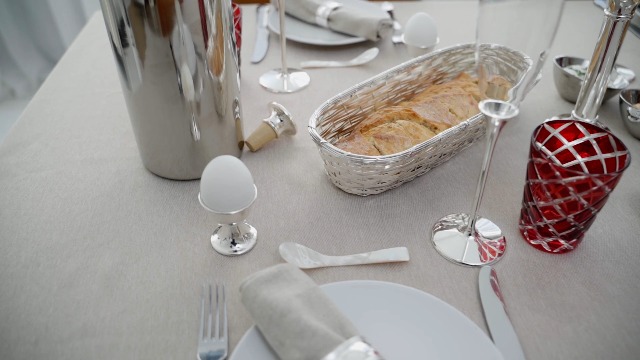 Cestino Portapane Ovale EDZARD In Acciaio Argentato - Design Intrecciato Elegante Per Colazioni Speciali - Foto 13