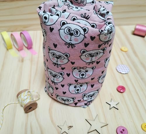 Bouillotte sèche graines de lin bio coussin thermique rose ours