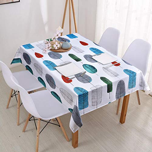 ASPMIZ Leaf Tablecloth, Colorful Leaves Table Cloth for Rectangle Tables, Simple Style Modern Waterproof Tablecloth for Kitchen Dining Room, Tablecloth Square 55” x 55”