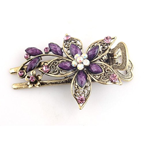 Creazy Vintage Jewelry Crystal Hair Clips Hairpins For Hair Clip Tools (Purple)