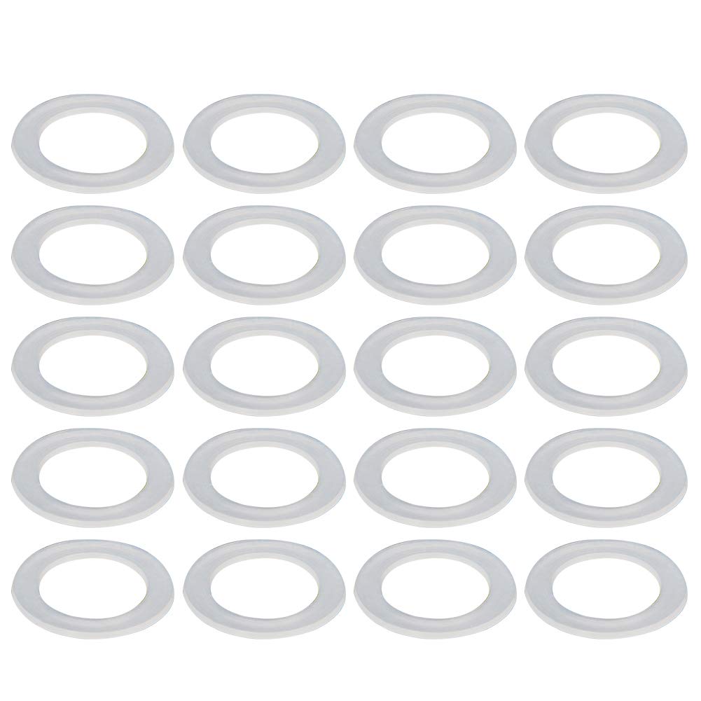 Othmro White Nylon Flat Washers M18 27Mm Od 18Mm Id 1Mm Thickness Sealing Gasket For Faucet Pipe Water Hose, Clear, Pack Of 100