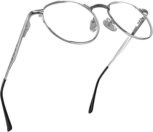 2SeeLife Lentes de lectura con borde de metal plateado para hombres y mujeres para lucir modernos con visión clara, lectores resistentes y duraderos