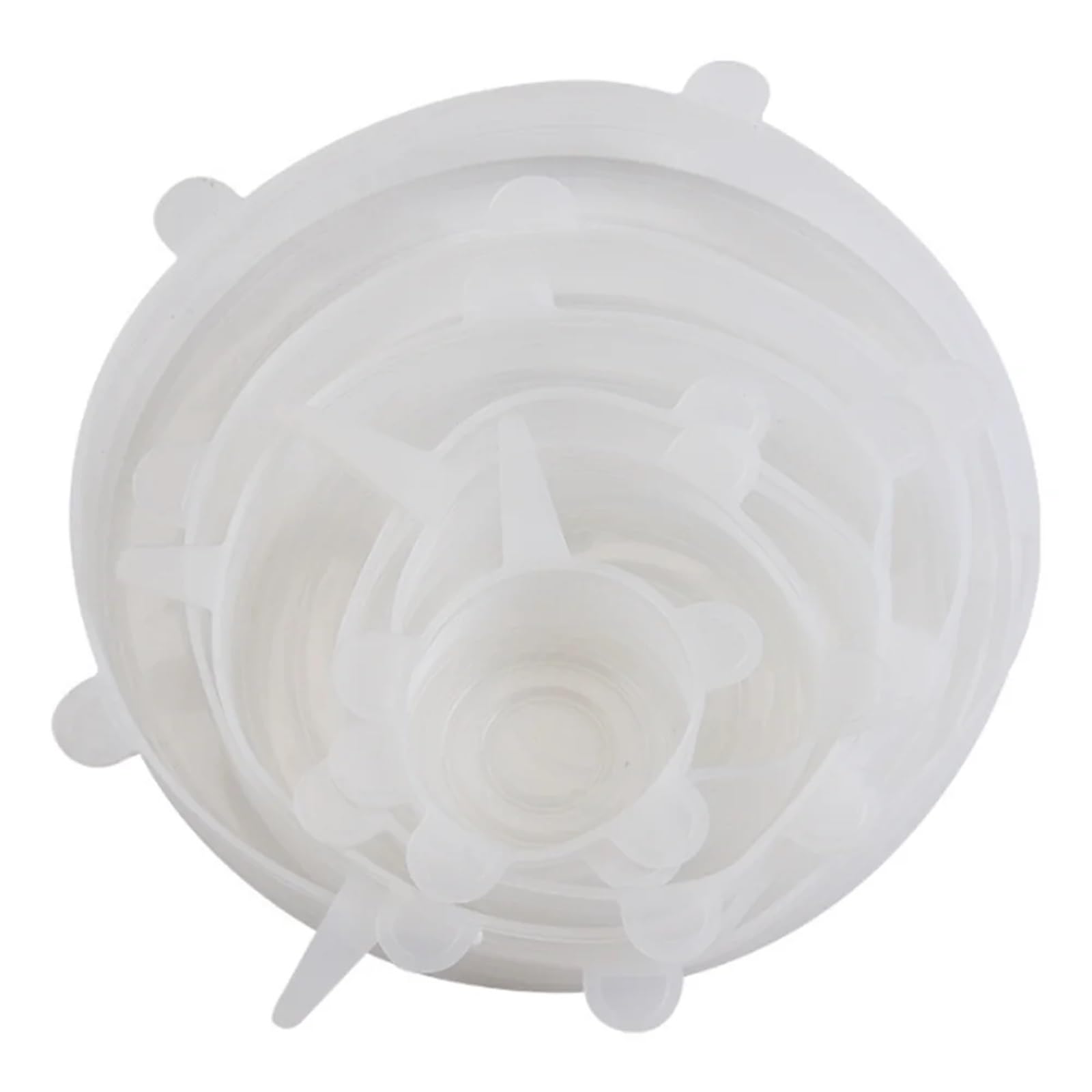 3Sets Silicone Preservation Cover Reusable Airtight Food Universal Dish Stretch Round Lids For Kitchen Accessories for Bowls Jars(White)