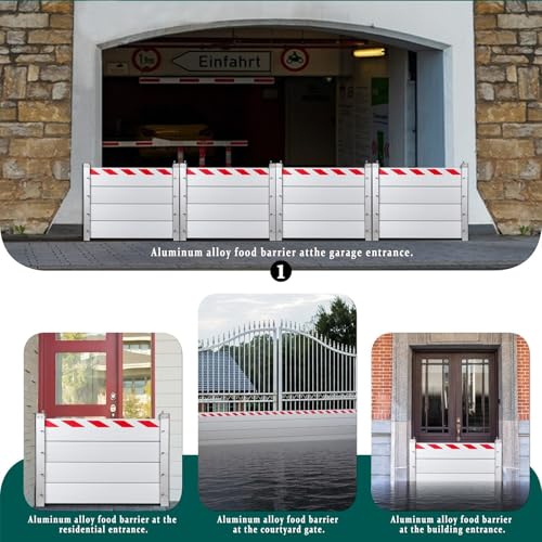 Barrera contra inundaciones de aluminio reutilizable para proteger accesos y puertas 2