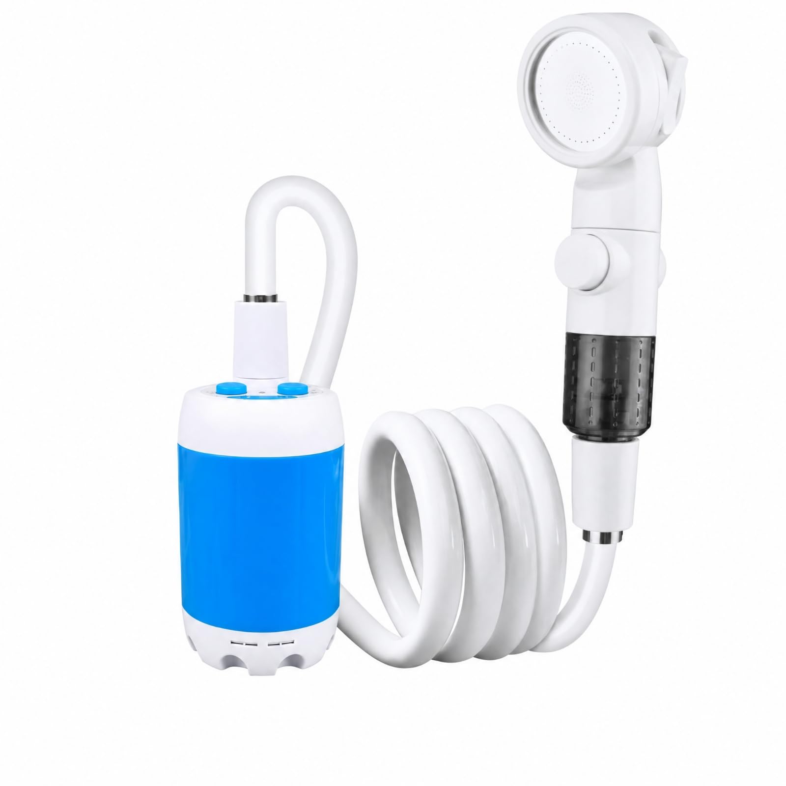 Ducha Portátil Eléctrica Mano Recarga USB Ducha Portátil con Bomba Agua Compacta Ligera para Campi, Exteriores, 3 Ajustes