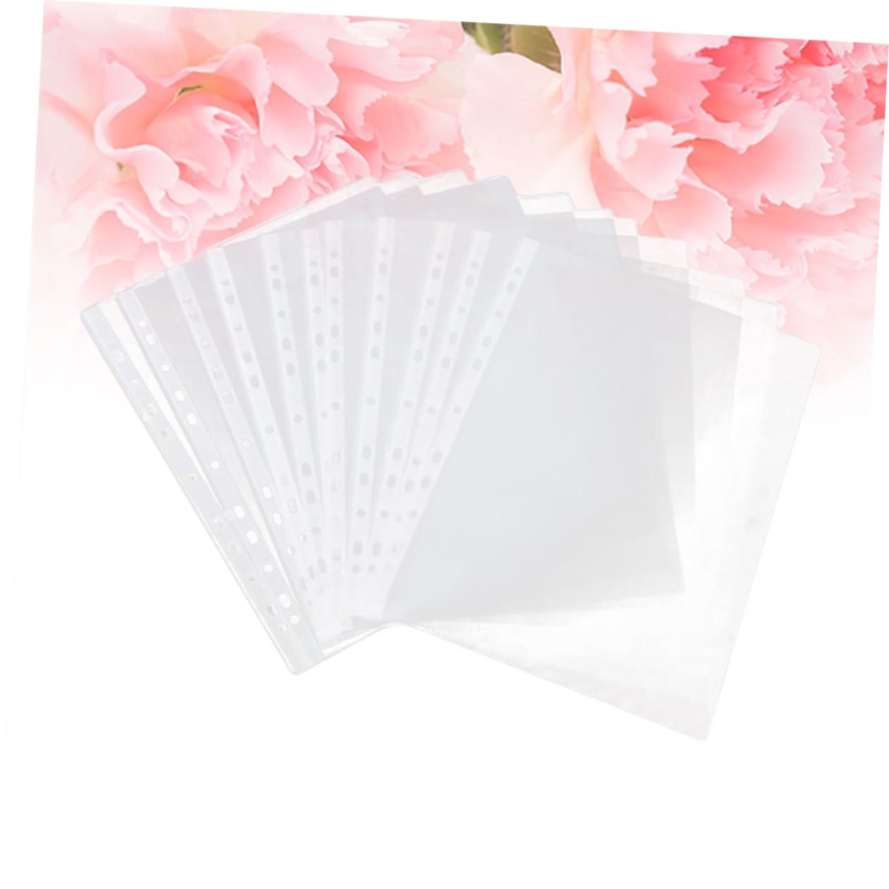Protector de Hojas Transparente A4 11 Orificios, 100 Piezas | Pvc, Acabado Pulido y Fácil Limpieza, Uso en Colegio y Escuela, para Material Ligero