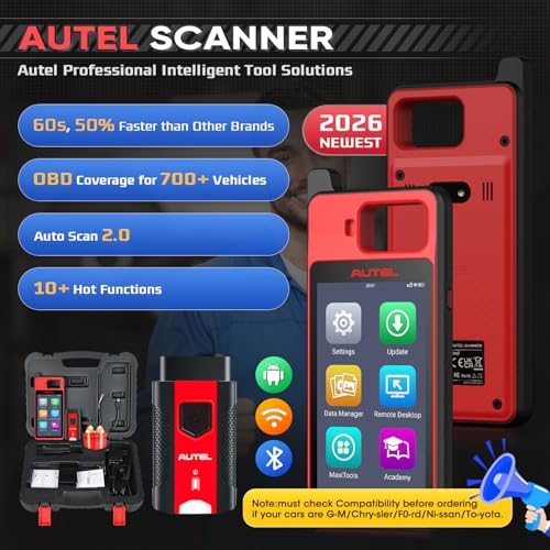 Autel Scanner MaxiIM KM100 (X), Lifetime Free Updates, 2026 New Automotive Diagnostic OBD2 Scan Tool, V200 Wireless BT Connection, Auto Scan & Auto VIN, Android 9.0, 2GB & 64GB, 5.5in 1280 * 720 - Image 3