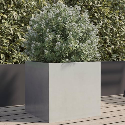ShGaxin Pflanzkübel Silbern 42x40x39 cm Edelstahl, Blumentopf...