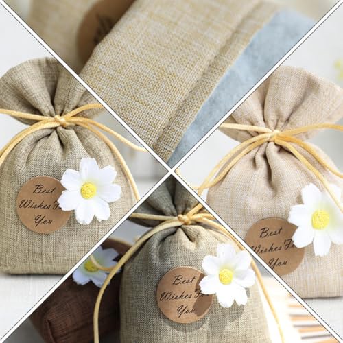 9 bolsas perfumadas portátiles de lino con cordón miniatura 4