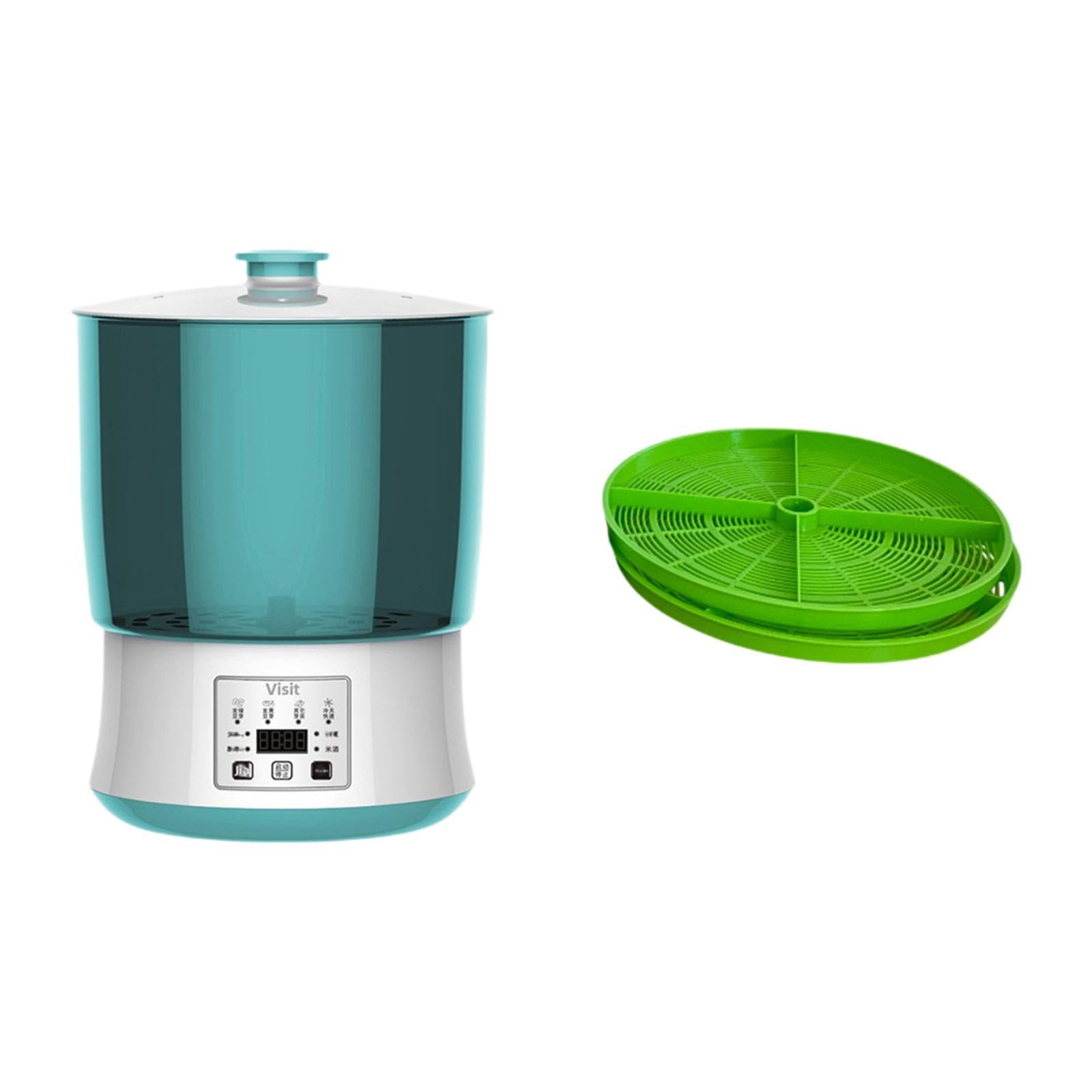 Automatischer Keimapparat für Hülsenfrüchte, Natto Und Joghurt, LED Beleuchtung, Einstellbare Keimzeit, Reinigungsfunktion, Robustes PP Material, 2 Schichten