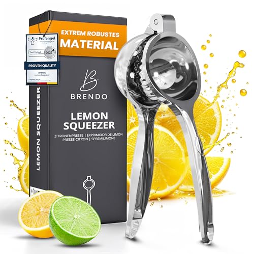 Brendo Premium Zitronenpresse - Universelle Größe perfekt für alle Zitrusfrüchte I 100% Auspresstechnik I Maximale Frische und Geschmack I Spülmaschinenfest - Ideale Zitruspresse Brendo Premium Zitronenpresse - Universelle Größe perfekt für alle Zitrusfrüchte I 100% Auspresstechnik I Maximale Frische und Geschmack I Spülmaschinenfest - Ideale Zitruspresse
