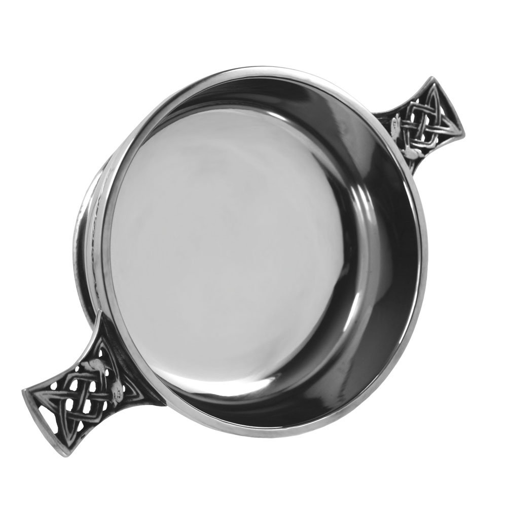 English Pewter Company Sheffield, England Women's Silver English Pewter Company Celtic Quaich Bowl 4.5" Diameter Piper Pewter Scotland [Pq503]