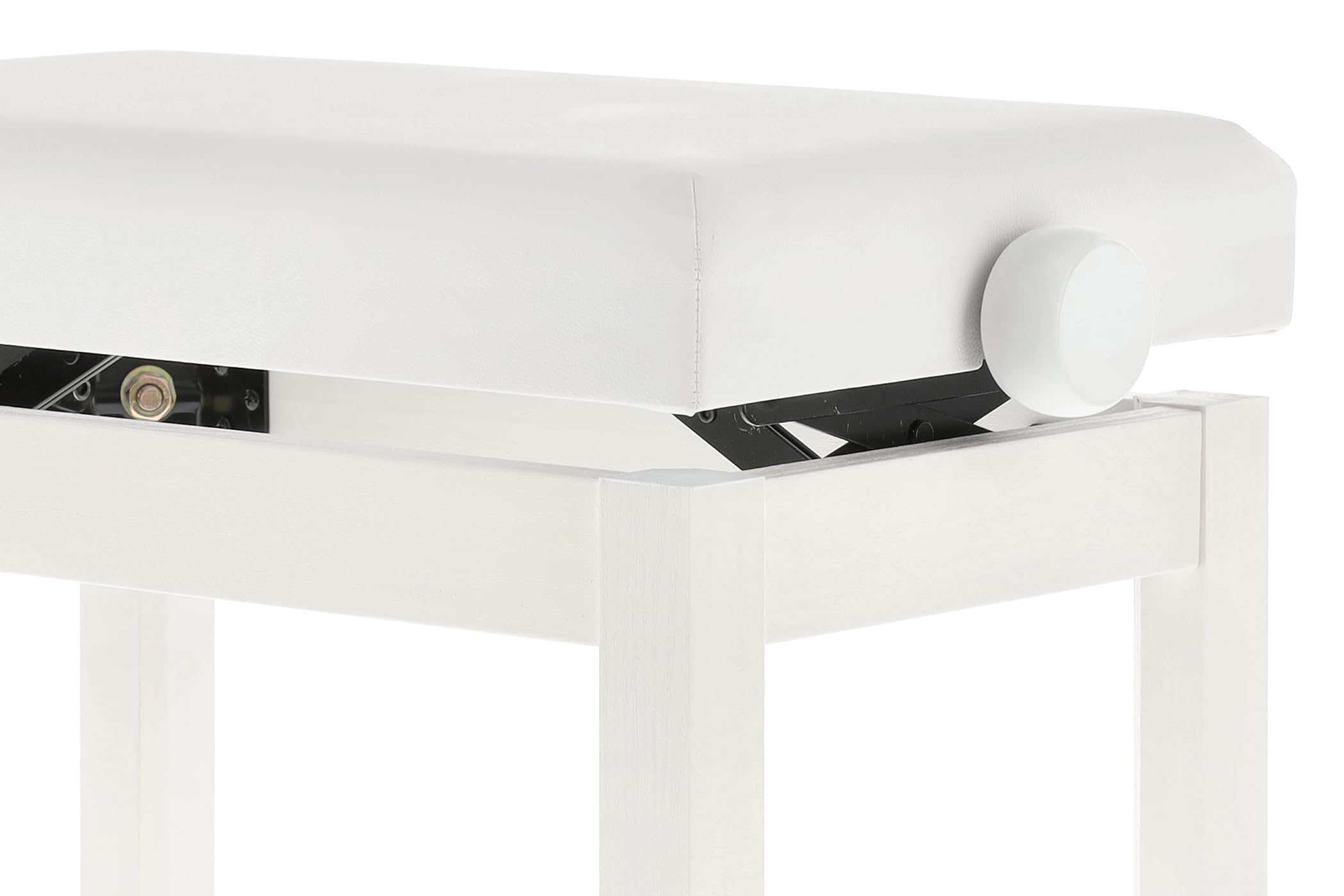 GEWA Pianobank Student - Massivholz - Sitzbezug Kunstleder - Leichtgängige Höhenverstellung 48-57 cm - Stabile Konstruktion - weiß matt