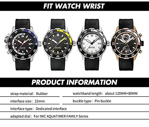 Bracelet libération rapide silicone étanche pour IWC Aquatimer 22mm