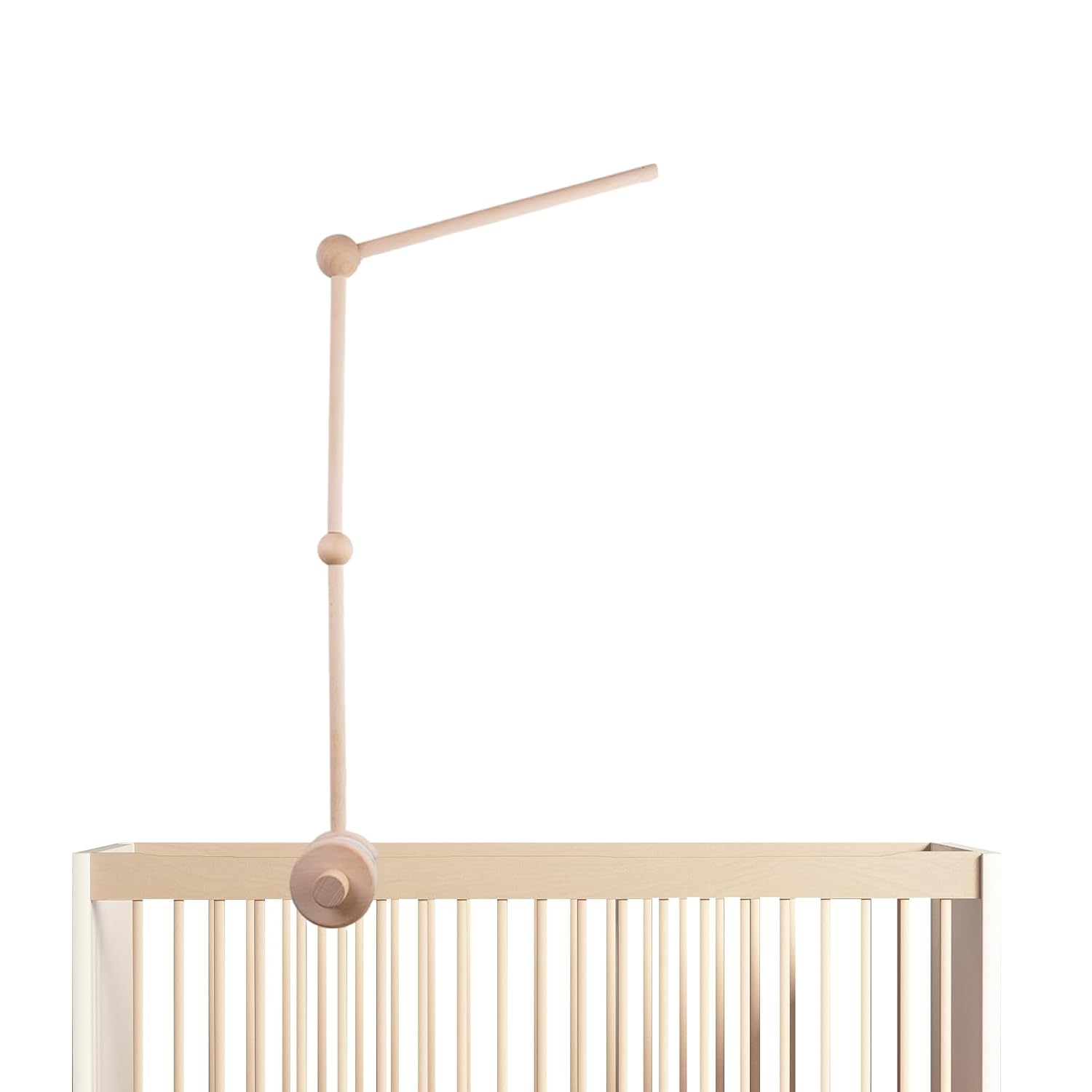 Baby Crib Mobile Arm – 30 Inch Wooden Mobile Hanger for Crib, Baby Mobile Holder for Baby Girls Boys Nursery Decor – with Anti Slip Attachment