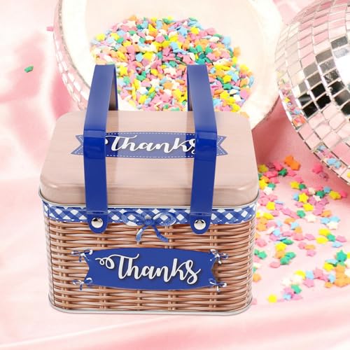 Caja metalica rectangular para galletas y almacenamiento de recuerdos 7