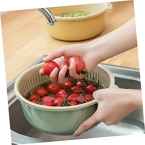 Cesta colador plástico doble capa para frutas y verduras miniatura 4