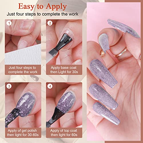 Cooserry Uv Gel Nail Polish With 48W Nail Light - 36 Colors Unicorn Collection Pastel Gel Polish Set Silver Yellow Soak Off With Glossy Top Coat And Matte Base Coat, Gel Nail Polish Kit French Sticker Accessory Gifts For Mother's Day Women #TOP7