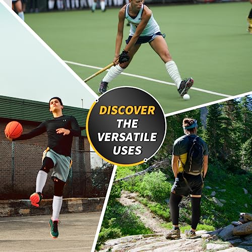 Cambivo Leg Sleeve For Men & Women, Football Calf Support- Footless Scrunch Socks For Running, Basketball, 1 Pair, Black #TOP5