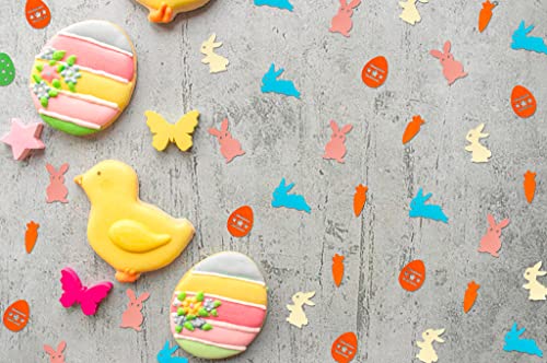 200Pcs Easter Confetti Easter Rabbits Paper Confetti Easter Colorful Eggs Bunny Decor Table Confetti For Easter Holiday Early Education Easter Party Favor For Table Diy Crafting Decoration Supplies #TOP4