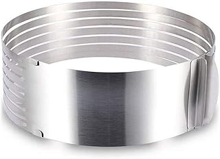 Limeow Anello Taglia Torte Affettatrice per Torte a Strati Regolabile Anello Taglia Torte Regolabile (Diametro 15~20 cm) Ideale per Creare e Decorare Torte e Pasticcini per Pan di Spagna