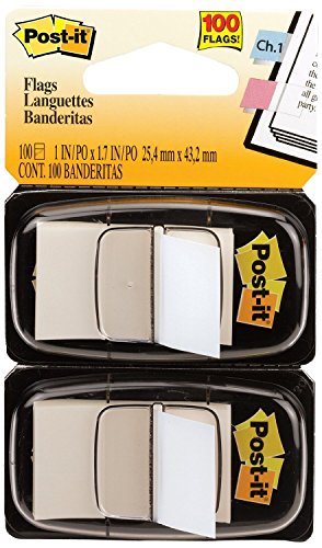 Post-it banderas en dispensador blanco con 200 notas para marcar páginas