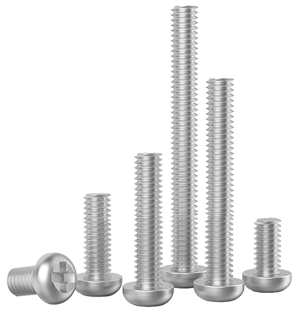 M4 (4mm x 35mm) Phillips Pan Machine Screws (Bolt) - Stainless Steel (A2) (Pack of 20) DIN 7985, Silver, M4x35