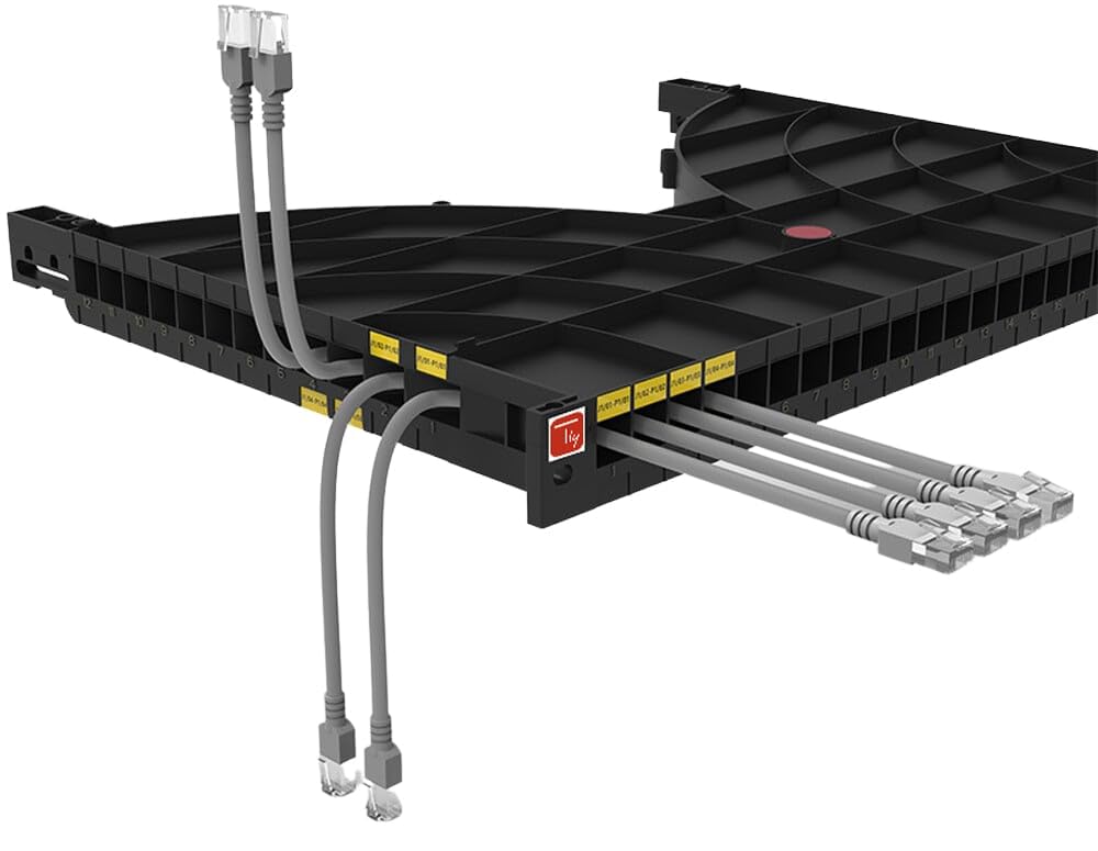 Techly Professional 367720 Mensola Gestione Cavi su Rack 19" 24 Porte P.800 mm Nero