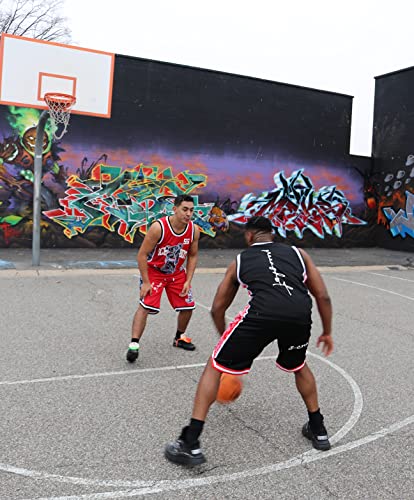 Image of SCREENSHOT Mens Hip-Hop Premium Urban Sreetwear Fashion Jersey Top - NYC Style Basketball Sports Team Color Mesh Tops