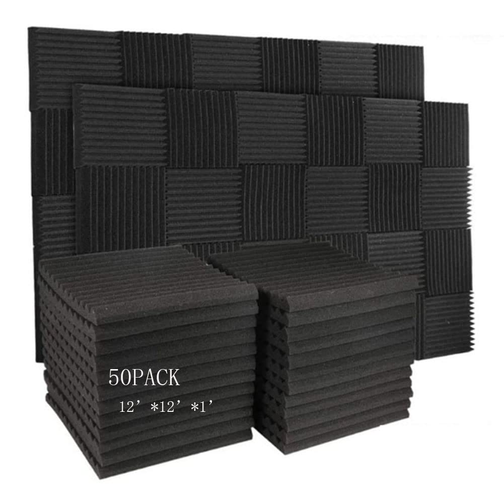 50 Pack Acoustic Panels Soundproof Studio Foam for Walls Sound