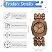 Imagen de JewelryWe Reloj de Madera para Mujer: Hecho a Mano Tonneau Budista con Cuentas de Madera para Mujer