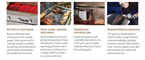 Tec Patio 1 Fr Infrared Grill On Black Pedestal With Two Side Shelves And Warming Rack (Pfr1Lppeds-Pfr1Wr), Propane Gas #TOP3