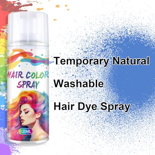 Spray temporal para cabello uso único, color azul miniatura 3