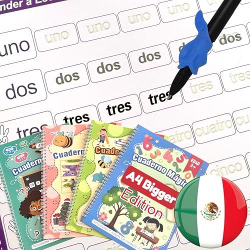 Cahier d'écriture espagnol A4 magique et réutilisable pour l'apprentissage pré-maternelle
