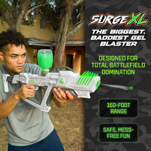 Image of Gel Blaster Surge XL - Adjustable Blast Speed with Semi or Automatic Modes, Adjustable Up to 250 FPS with Over 170+ Foot Range, 10,000+ Eco-Friendly Ammo Gellets & More - Mess Free Fun Ages 14+ (1pk)