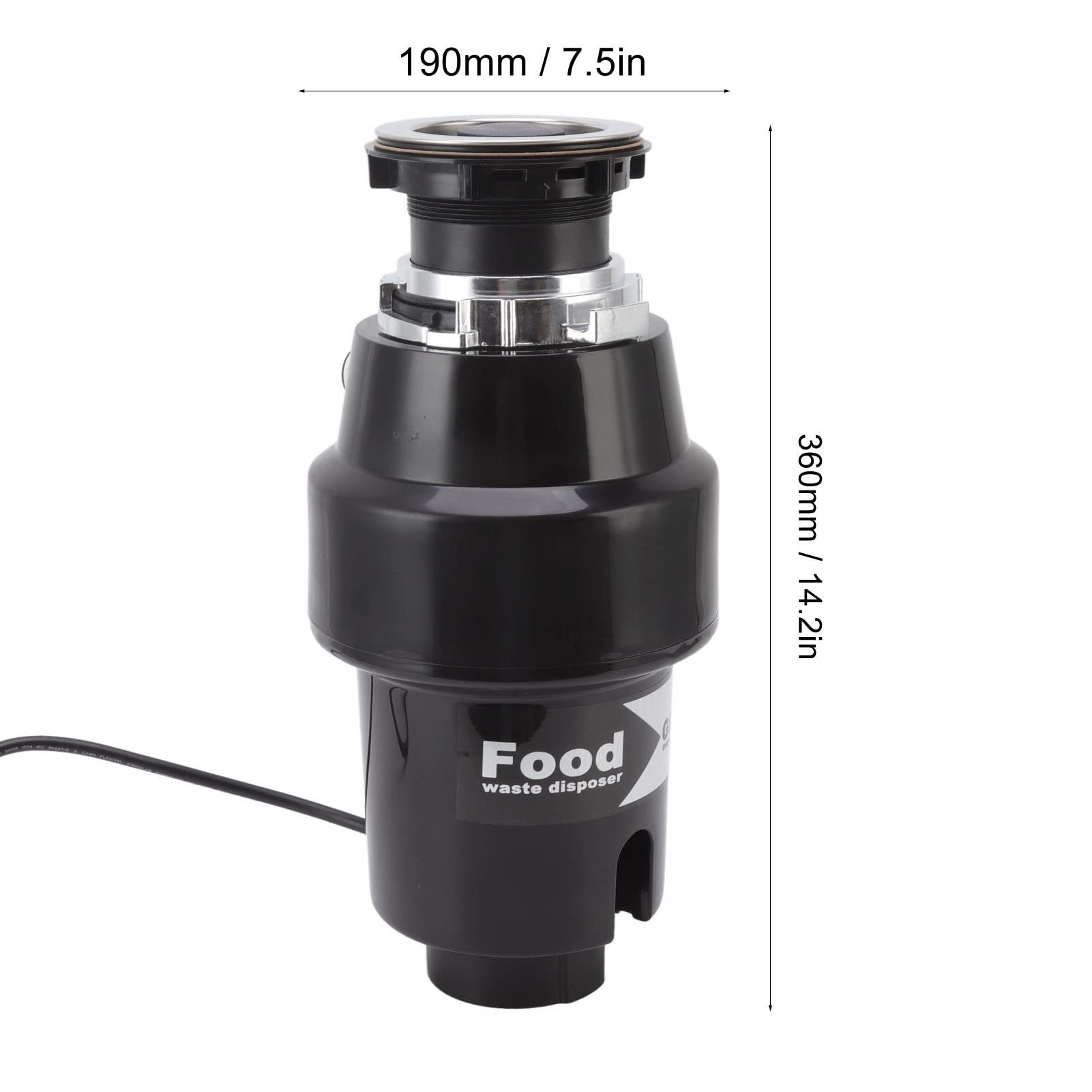 Trituradora trituradora de basura para eliminación de residuos de alimentos de cocina, de molienda de acero inoxidable, 220 V, para uso en alcantarillado de fregadero doméstico