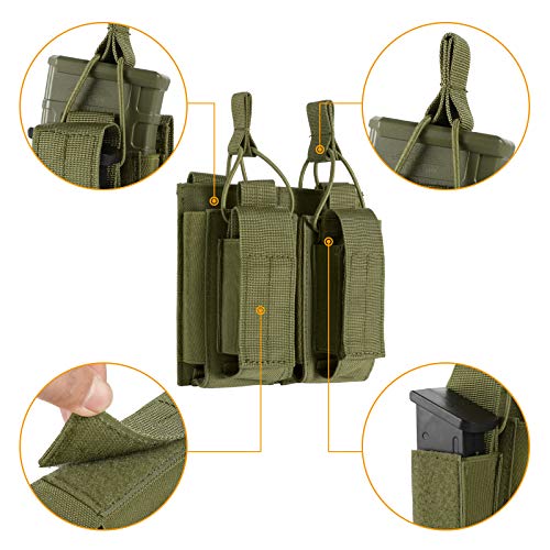 Frtkk Molle Mag Pouch, Open Top Single/Double/Triple Magazine Pouch Holder Carrier For M4 M16 Ak Ar Glock M1911 92F 9Mm #TOP3