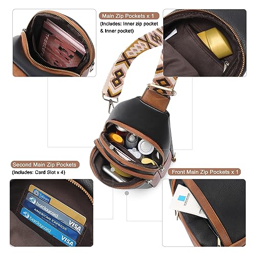 Image of CLUCI Crossbody Bags for Women Men,Leather Sling Bag Cross Body Backpack for Woman Gifts for Women Birthday Unique