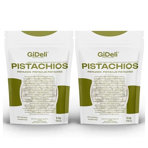 GiDeli Pistazien 2 x 5kg - Geröstet und Gesalzen - Nüsse mit Schale als Gesunde Snacks für Partys - Ideale zum Backen, Gerichte, Creme und Desserts