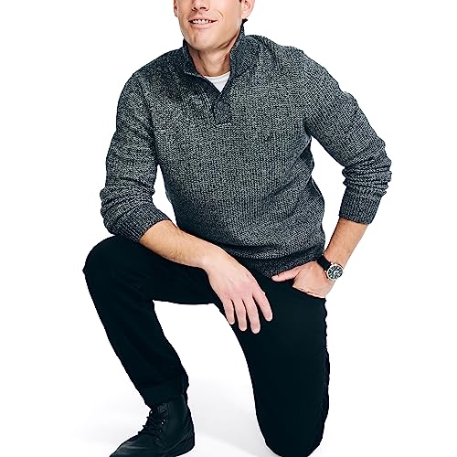 Nautica Men's Sustainably Crafted Waffle Mock-Neck Sweater4