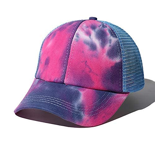 Criss Cross Hat Washed Distressed Baseball Cap Ponytail Hat High Messy Bun Ponycap for Women