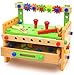 Mopoq Holz Mutter-Kombination ändern Werkzeugtabelle Kinder Hands-on Demontage Early Education Lernspielzeug, 36x18.5x23cm Kinder pädagogisches Spielzeug