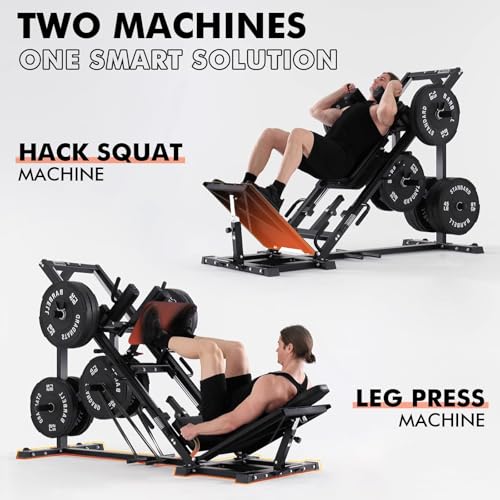 GMWD Leg Press Hack Squat Machine Combo, Professional Adjustable Leg Press Machine for Home Gym with Linear Bearing, Hack Squat Machine with Weight Storage, Leg Machine for Full Lower Body Workout - Image 3