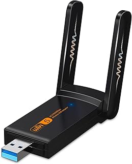 AC1900 USB WiFi Adapter, Leguwu USB3.0 WiFi Dual Band Network Adapters with 5GHz/2.4GHz High Gain Antennas, MU-MIMO WiFi Dongle for Computer Gaming/Laptop, Windows 11/10/8/7/XP & Mac OS Supported