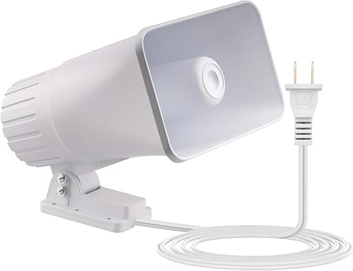 Nippon America Sirena de seguridad de alarma exterior de alta potencia de alta potencia (TC-S7545-110), largo alcance, 80 vatios, 120 decibelios,