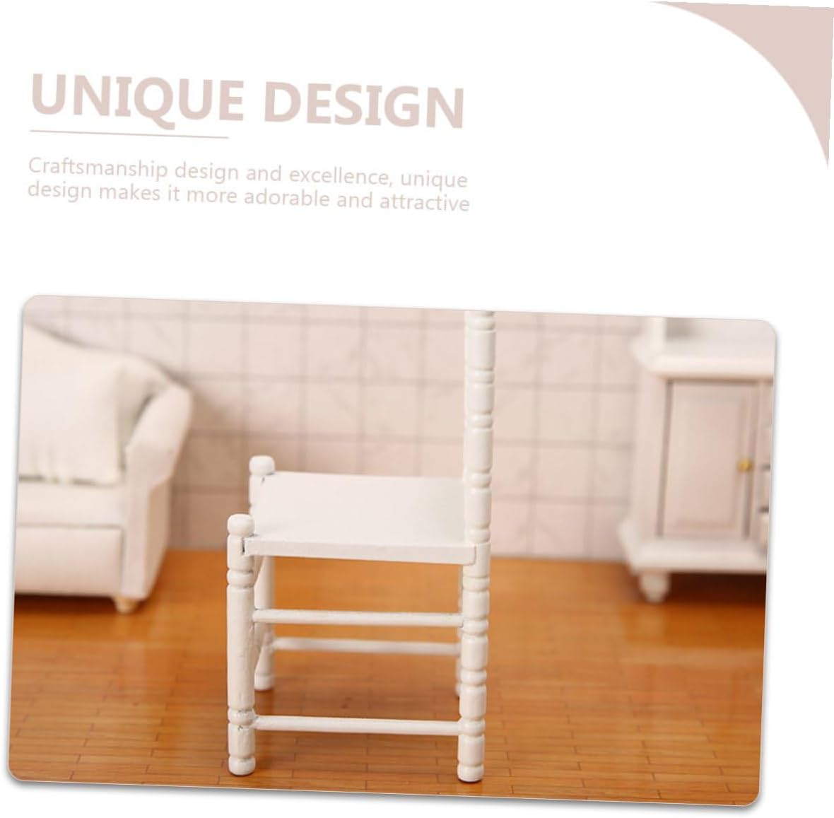 12 Scale Doll Furniture, White Small House Ornament for DIY Dollhouse Decoration and Micro Landscape Models