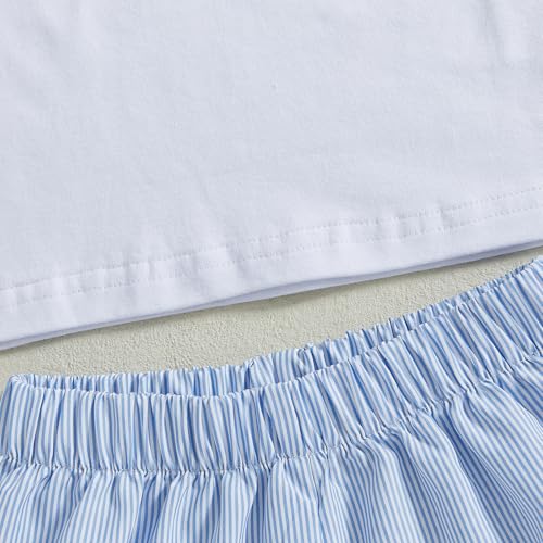Image of Toddler Baby Boy Easter Rabbit Outfit Short Sleeve Bunny Carrot Smocked T-shirt Elastic Waist Shorts Summer Clothes