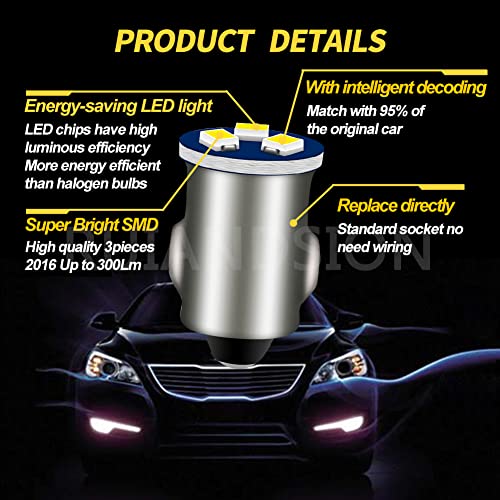 Ruiandsion LED Dashboard Light 3898 BA7S LED Bulb White DC 12V miniatura 2