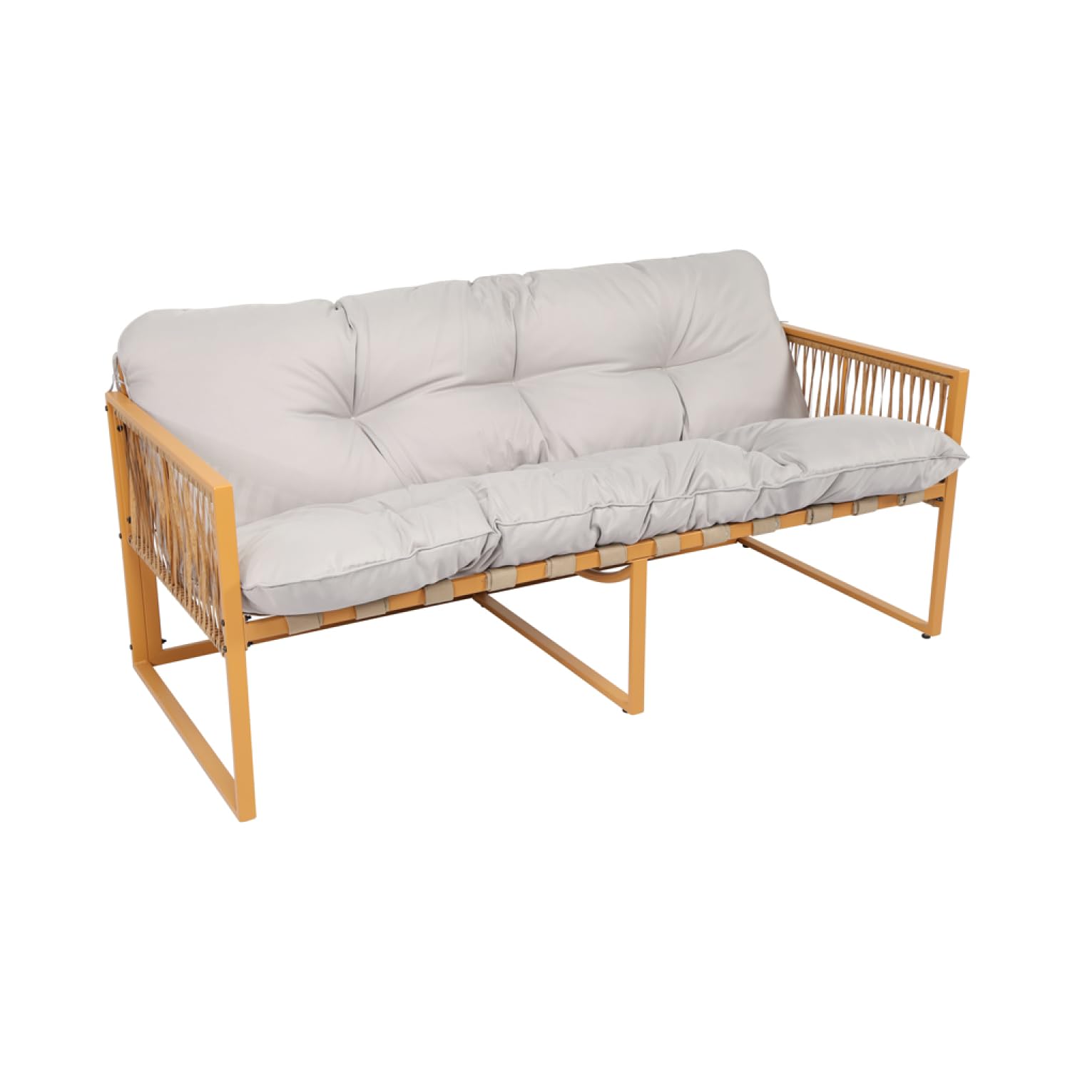 CONCEPT USINE Salon de Jardin TURINI 8 Places Rotin Naturel Gris Clair